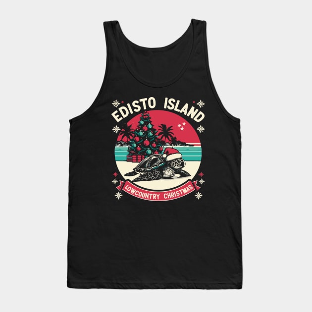 Edisto Island Lowcountry Christmas Loggerhead Tank Top by SubtleSplit